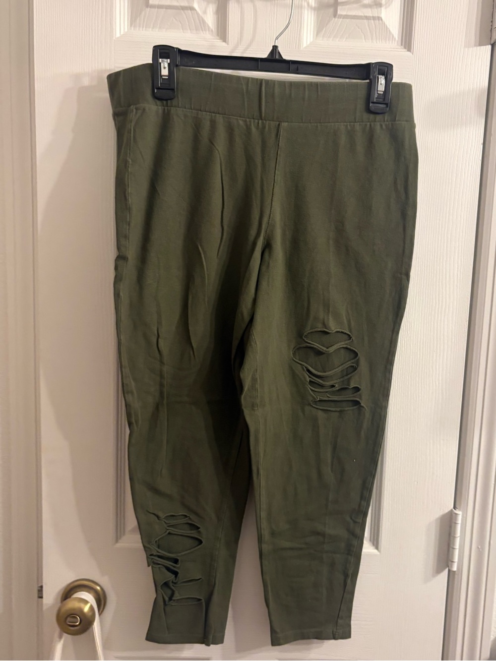 torrid Olive Green Distressed Leggins